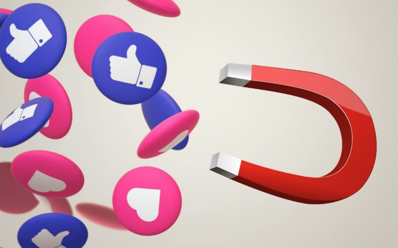Magnet der tiltrækker likes fra facebook og instagram